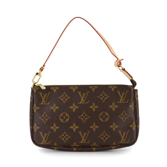 Louis Vuitton Monogram Pochette Accessoires Handbag M51980 Brown with Gold Ha... - Picture 1 of 9